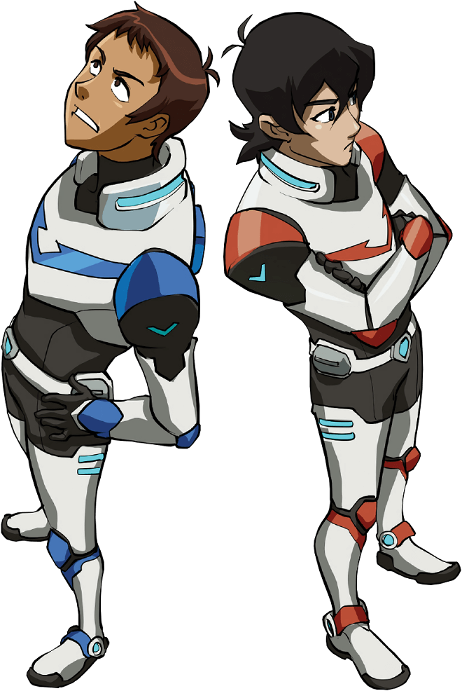 Official art of Keith and Lance in their Paladin uniforms, standing back-to-back